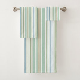 Blauw groen en witte strepen bad handdoek