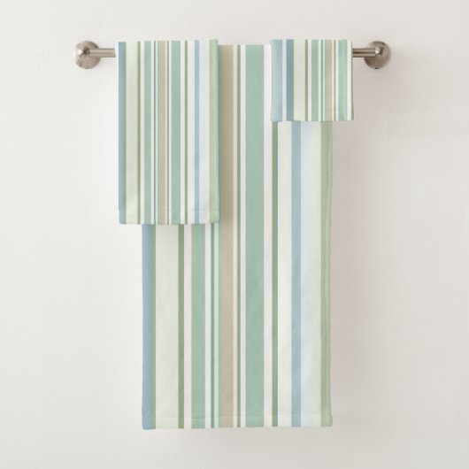 Blauw groen en witte strepen bad handdoek (Insitu)