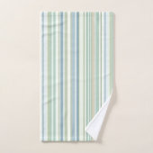 Blauw groen en witte strepen bad handdoek (Handdoek)
