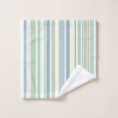 Blauw groen en witte strepen bad handdoek (Wasdoekje)