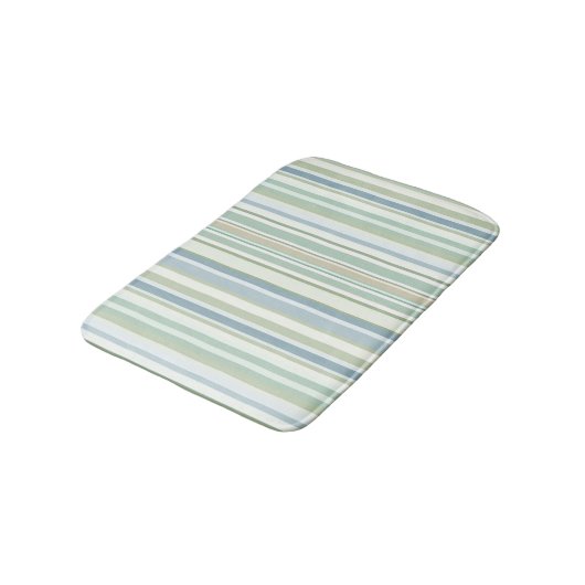 Blauw groen en witte strepen badmat (Gekanteld)