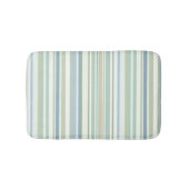 Blauw groen en witte strepen badmat (Voorkant)