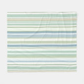 Blauw Groen en witte strepen Fleece Deken (Voorkant (Horizontaal))