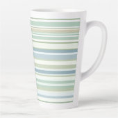 Blauw Groen en witte strepen Latte Mok (Rechts)