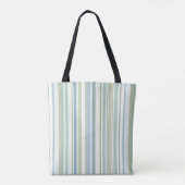 Blauw Groen en witte strepen Tote Bag (Achterkant)