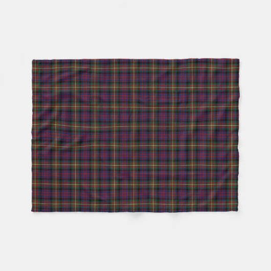 Blauw, Groen en Zwart Carnegie Clan Tartan Fleece Deken (Voorkant (Horizontaal))