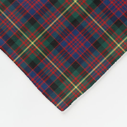 Blauw, Groen en Zwart Carnegie Clan Tartan Fleece Deken (Hoek)