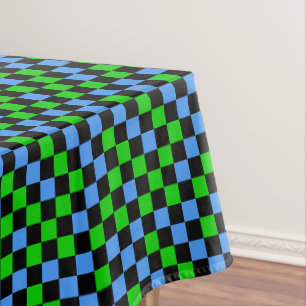 Blauw Groen En Zwart Geruit Patroon Tafelkleed