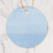 Blauw groen eucalyptus ballon baby shower bedankjes labels (Achterkant)