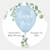 Blauw groen eucalyptus ballon baby stickers (Voorkant)