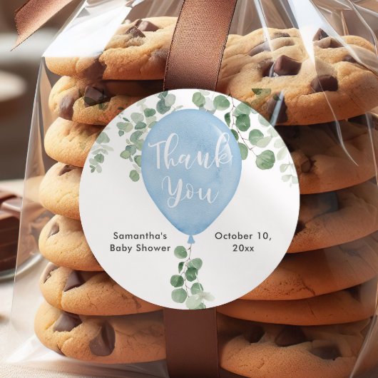 Blauw groen eucalyptus ballon baby stickers