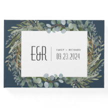 Blauw Groen Eucalyptus Lijst Zwart op Wit