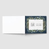 Blauw Groen Eucalyptus Lijst Zwart op Wit Gastenboek (Volledig)