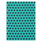 Blauw Groen Eyed Zwart Kat Tafelkleed (Voorkant)