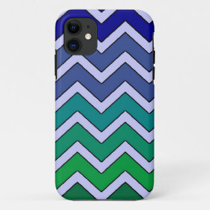 Blauw groen fade chevron stijl iphone 5 hoesje