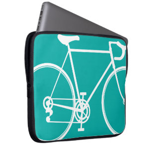 Blauw/groen fietsontwerp laptophoes laptop sleeve