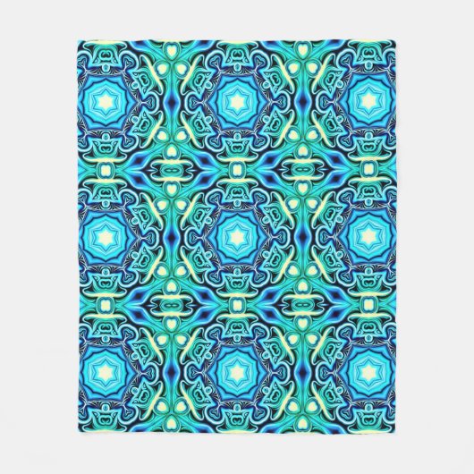 Blauw groen fleece deken (Voorkant)