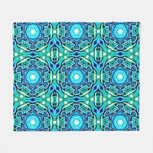 Blauw groen fleece deken (Voorkant (Horizontaal))