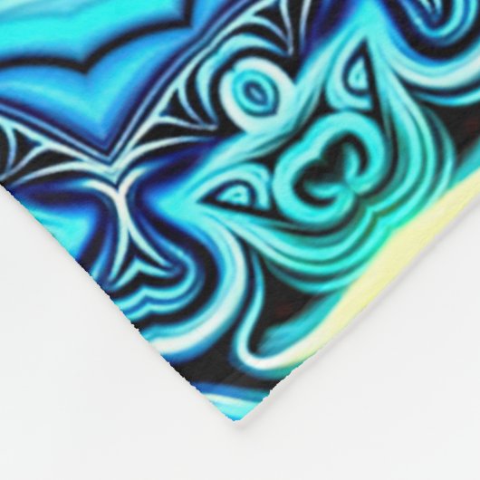 Blauw groen fleece deken (Hoek)