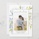 Blauw-groen-Floral-groen-FOTO-Inspirerend Save The Date (Voorkant)