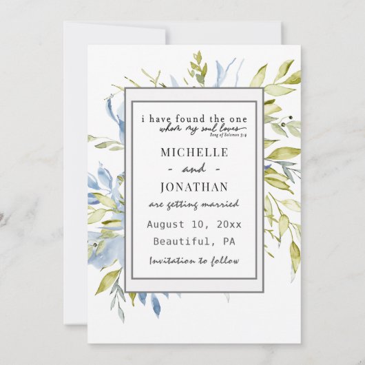 Blauw-groen-Floral-groen-FOTO-Inspirerend Save The Date (Achterkant)