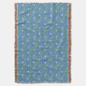 Blauw groen Floral Periwinkle Pattern naar landsti Deken (Voorkant Verticaal)