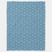 Blauw groen Floral Periwinkle Pattern naar landsti Fleece Deken (Voorkant)