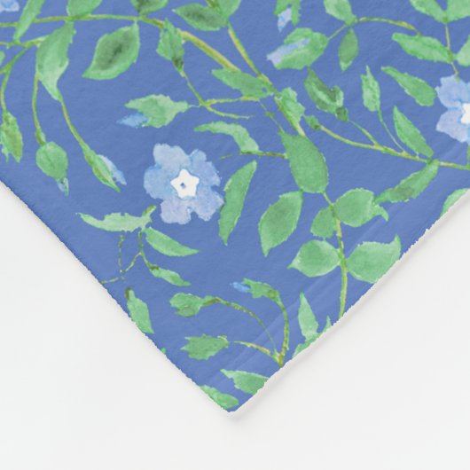 Blauw groen Floral Periwinkle Pattern naar landsti Fleece Deken (Hoek)