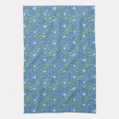 Blauw groen Floral Periwinkle Pattern naar landsti Theedoek (Verticaal)