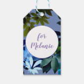 Blauw & Groen Foliage Custom Gift Label Cadeaulabel (Voorkant)