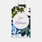 Blauw & Groen Foliage Custom Gift Label Cadeaulabel (Achterkant)