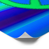 Blauw groen fractal en vredesbord poster (Hoek)