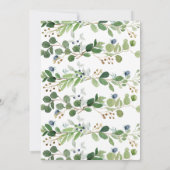 Blauw groen gebladerte Oh Deer Baby shower Invitat Kaart (Achterkant)