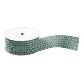 BLAUW GROEN GEBREID 1,5" Breed Grosgrain Lint (Spoel)