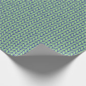 BLAUW GROEN GEBREID inpakpapier (Hoek)