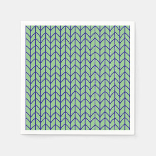 BLAUW GROEN GEBREID Standaard Cocktail Papier Serv Servet