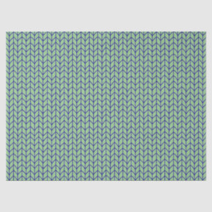 BLAUW GROEN GEBREID tissuepapier