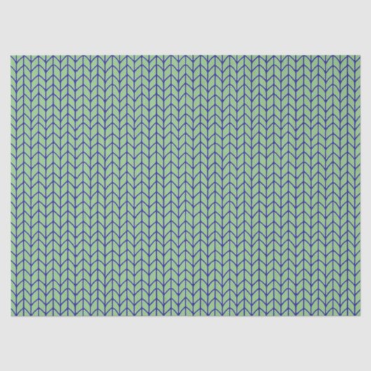 BLAUW GROEN GEBREID tissuepapier (Voorkant)