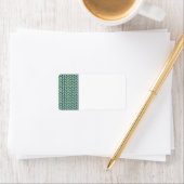 BLAUW GROEN GEBREIDE ADRESETIKETTEN ETIKET (Insitu)