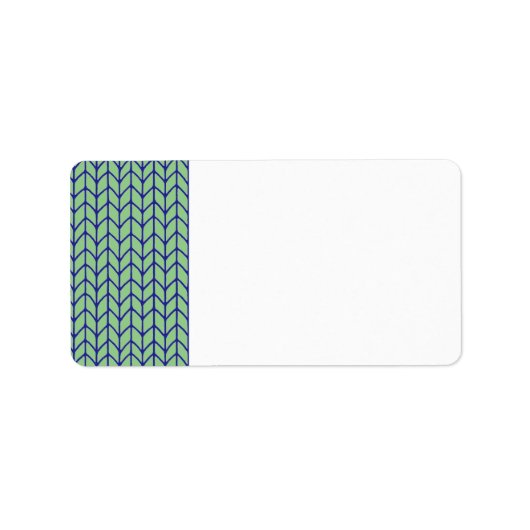 BLAUW GROEN GEBREIDE ADRESETIKETTEN ETIKET (Voorkant)