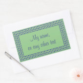 BLAUW GROEN GEBREIDE rechthoek mat Stickers + teks (Envelop)