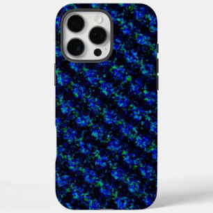 Blauw groen gebroken glazen patroon iPhone 16 pro max hoesje