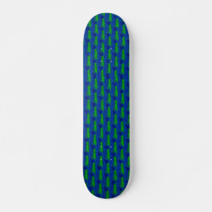 Blauw groen gebroken glazen patroon skateboard