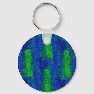 Blauw groen gebroken glazen patroon sleutelhanger