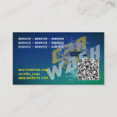 Blauw groen geel carwash visitekaartje (Achterkant)