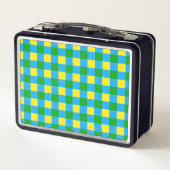 Blauw Groen Geel Check Plaid Pattern Design (Achterkant)