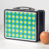 Blauw Groen Geel Check Plaid Pattern Design (In situ)