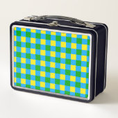 Blauw Groen Geel Check Plaid Pattern Design (Voorkant)