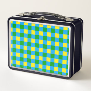 Blauw Groen Geel Check Plaid Pattern Design