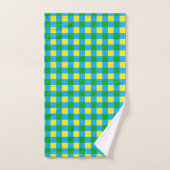 Blauw Groen Geel Check Plaid Pattern Design Bad Handdoek (Handdoek)